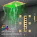 Cascada 16"x28" Matera Digital Rainfall music LED Shower System - Dimensions