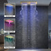 Cascada 16"x28" Matera Digital Rainfall music LED Shower System - Side View