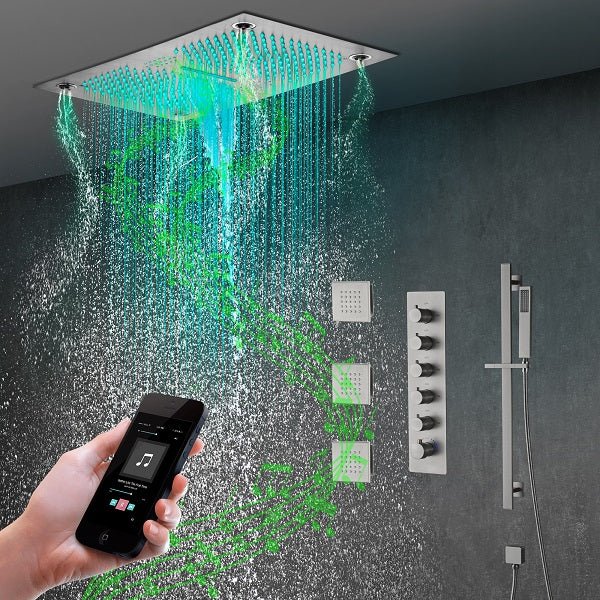 Cascada Laguna 16”x28” Music LED shower system