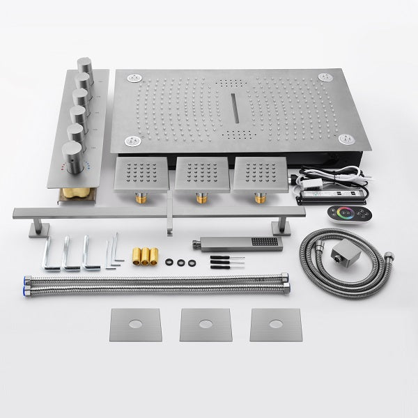 Cascada Laguna 16”x28” Music LED shower system - Close-Up