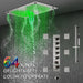 Cascada 16"x28" Sorrento Digital Rainfall LED music Shower System - Dimensions