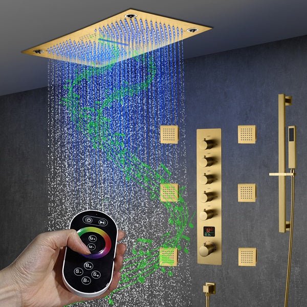 Cascada 16"x28" Sorrento Digital Waterfall Bluetooth LED Shower System - View 9