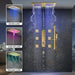 Cascada 16"x28" Sorrento Digital Waterfall Bluetooth LED Shower System - Side View