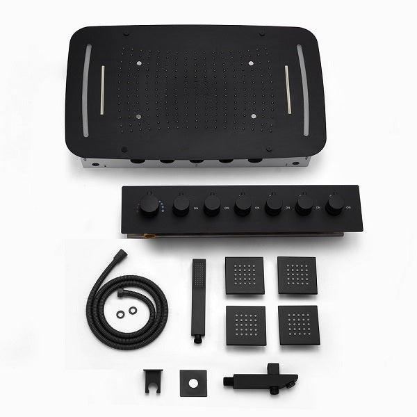 Cascada 17"x28" Torino LED Shower System - Close-Up