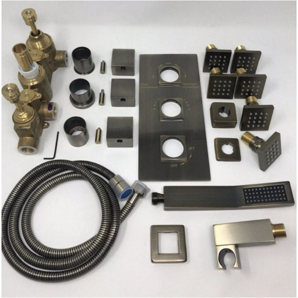 Cascada 20"x40" Luxury LED Rainfall Thermostatic Shower Set - View 13