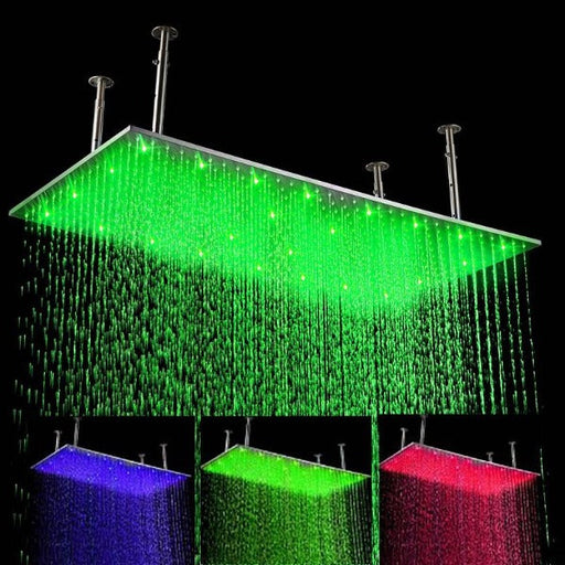 Cascada 20"x40" Luxury LED Rainfall Thermostatic Shower Set - Side View