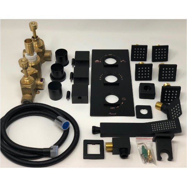 Cascada 20"x40" Luxury LED Rainfall Thermostatic Shower Set - View 11