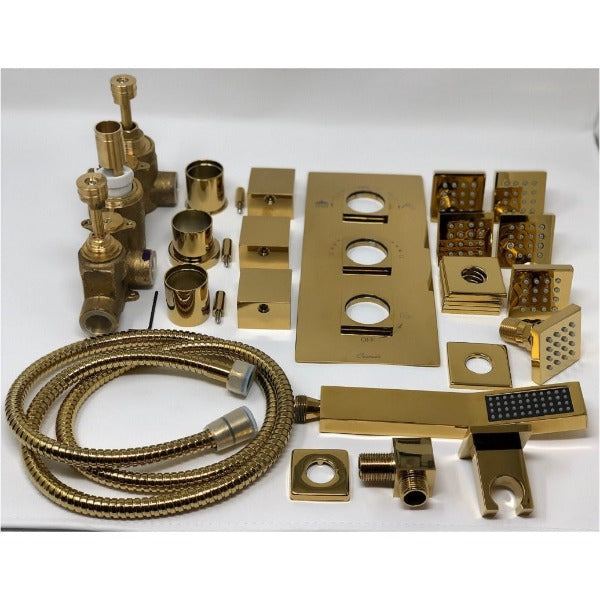 Cascada 20"x40" Luxury LED Rainfall Thermostatic Shower Set - View 10