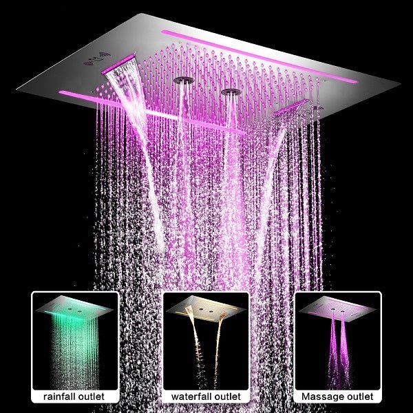 Cascada 23"x31" Florence LED Music Shower Head - Side View