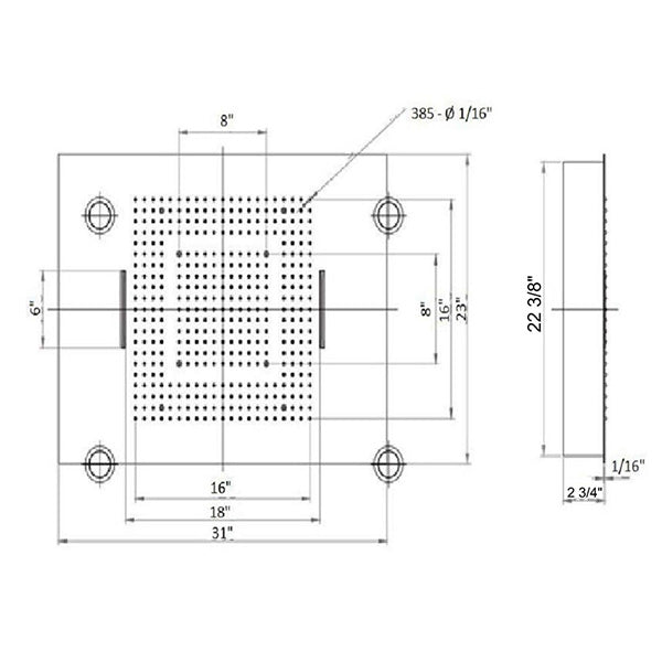 Cascada 23"x31" Rainfall Shower Head WiFi & Alexa Integration Remote LED Lights 5 Modes - View 12