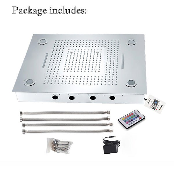 Cascada 23"x31" Rainfall Shower Head WiFi & Alexa Integration Remote LED Lights 5 Modes - View 13