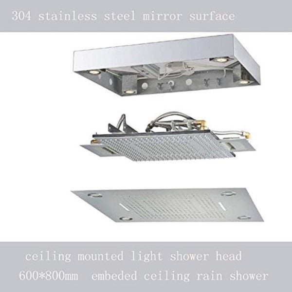 Cascada 23"x31" recessed LED Rain Shower Head (3-Function) - View 10