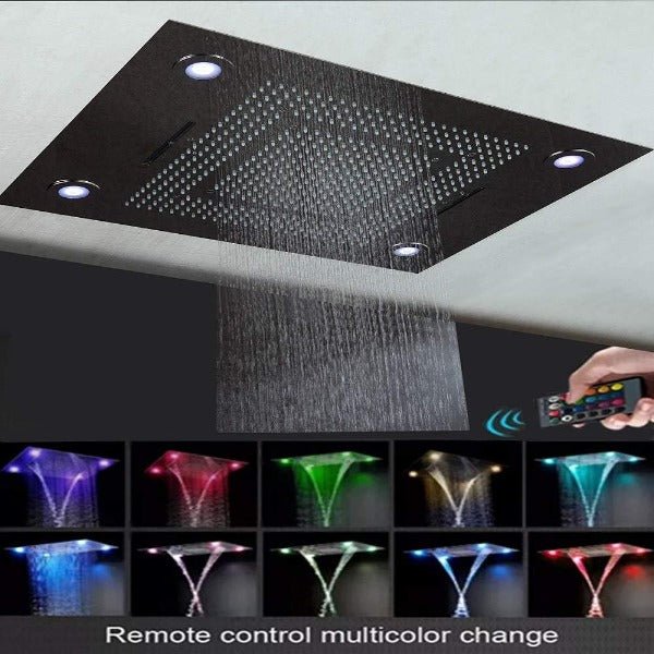 Cascada 23"x31" recessed LED Rain Shower Head (3-Function) - Detail View