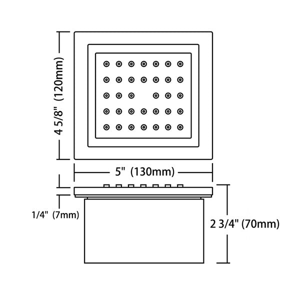 Cascada 4" Square (34-Nozzle) Body Spray Jet Shower - View 18