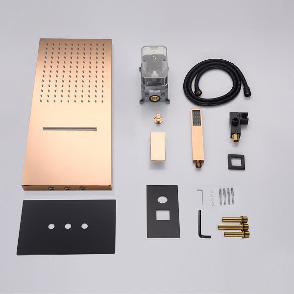Cascada 9”x22” Contemporary shower system - Close-Up