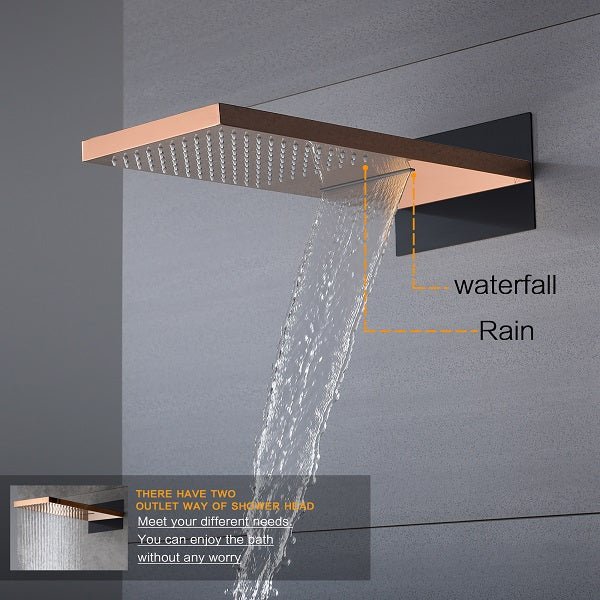 Cascada 9”x22” Contemporary shower system - Dimensions