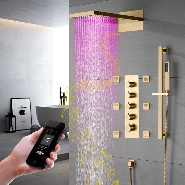 Cascada Capri 9"x22” Music LED Shower System: The Shower System of Your Dreams - Detail View