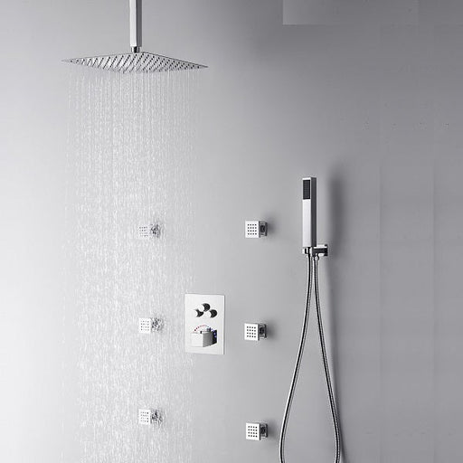 Cascada Annecy 12” Square Shower System - Polished Chrome - Side View