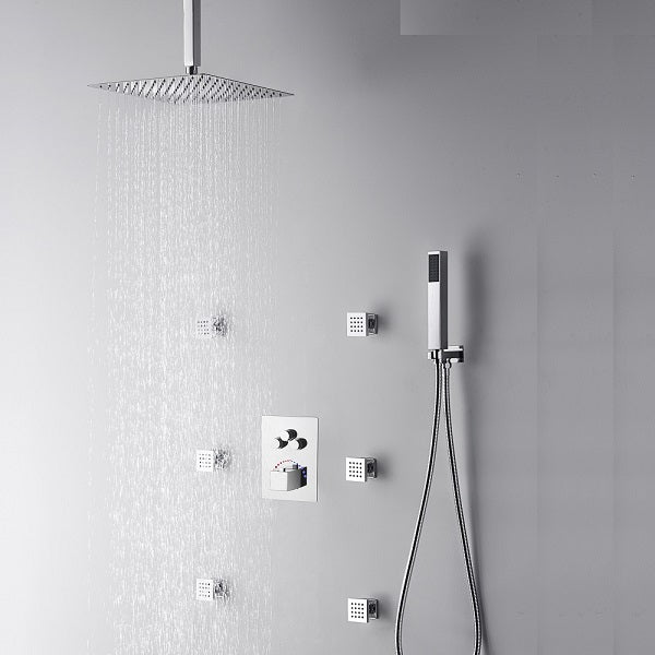 Cascada Annecy 12” Square Shower System - Polished Chrome - Side View