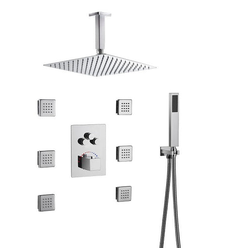 Cascada Annecy 12” Square Shower System - Polished Chrome