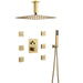 Cascada Annecy 12” Square Shower System - Brushed Gold