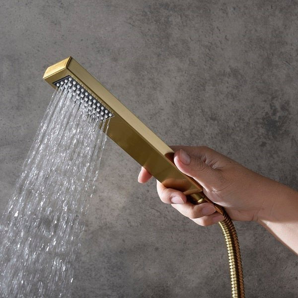 Cascada Annecy 12” Square Shower System - Brushed Gold - Dimensions