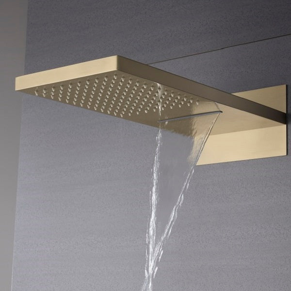 Cascada Annecy 9"x22” Rectangular Shower System - Dimensions