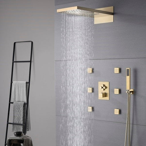 Cascada Annecy 9"x22” Rectangular Shower System - Side View