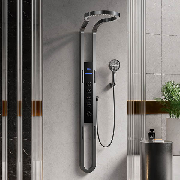 Cascada Aqualuxe 70" Multifunction Circular Digital Shower Panel System - View 10