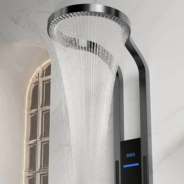 Cascada Aqualuxe 70" Multifunction Circular Digital Shower Panel System - Detail View
