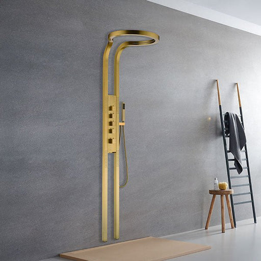 Cascada AquaTech Elite 80" Brushed Gold Circular Shower Panel System