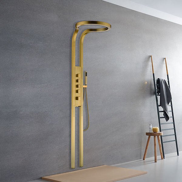Cascada AquaTech Elite 80" Brushed Gold Circular Shower Panel System