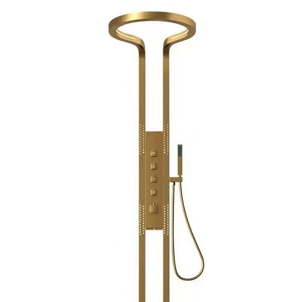 Cascada AquaTech Elite 80" Brushed Gold Circular Shower Panel System - Detail View