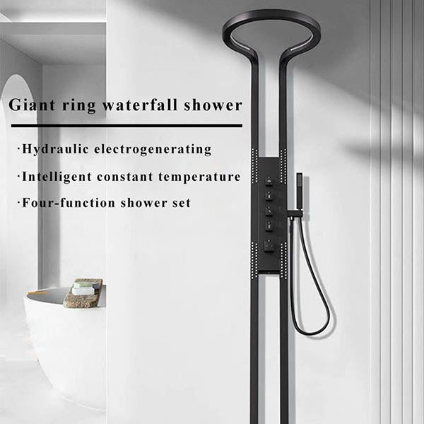 Cascada AquaTech Elite 80" Multifunction Circular Shower Panel System - Lifestyle View