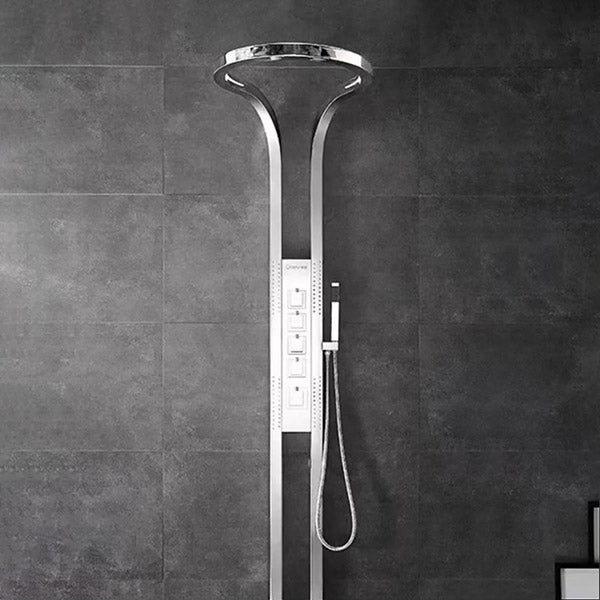 Cascada AquaTech Elite 80" Polished Chrome Circular Shower Panel System - Side View