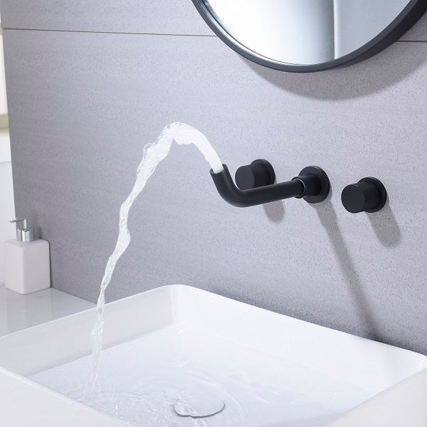Cascada Arno Wall-Mounted Waterfall Faucet – Modern Bathroom Sink Fixture - Close-Up
