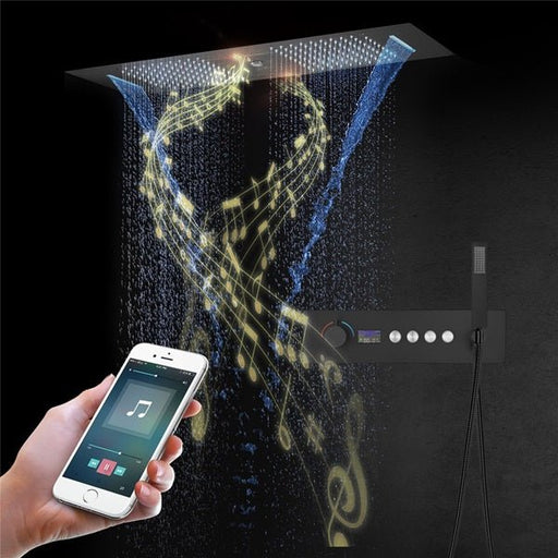 Cascada Artemisia 12"x36" LED Music Digital Large Shower System - Side View
