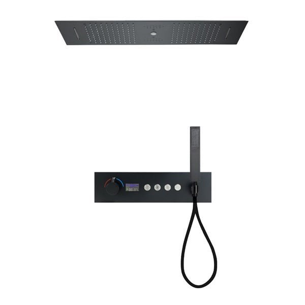 Cascada Artemisia 12"x36" Matte Black LED Music Digital Large Shower System - View 12