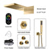Cascada Aspen 9"x22" Brushed Gold LED Shower System - Close-Up