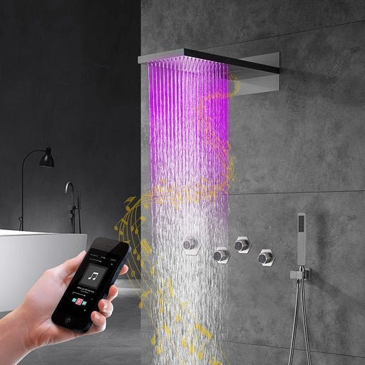 Cascada Aspen 9"x22" Brushed Nickel LED Shower System