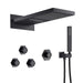 Cascada Aspen 9"x22" Matte Black LED Shower System - Dimensions