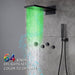 Cascada Aspen 9"x22" Matte Black LED Shower System - Side View