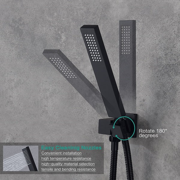 Cascada Aspen 9"x22" Matte Black LED Shower System - View 12