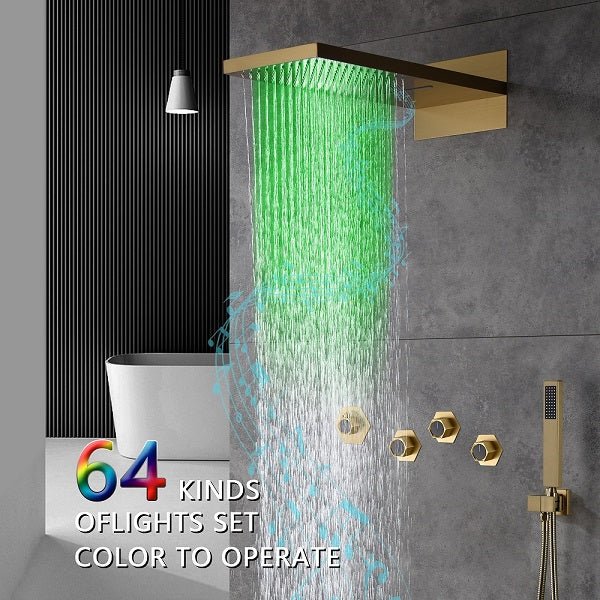 Cascada Aspen 9"x22" Music LED Shower System - Side View