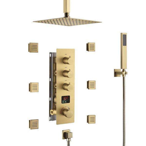 Cascada Assisi 10" Thermostatic Digital Display Shower System - Installation View