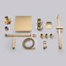 Cascada Barcelona 12" Brushed Gold Rain Shower Set - Close-Up