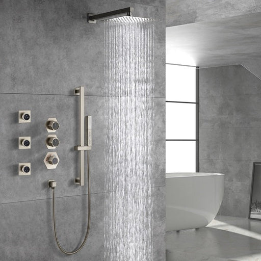 Cascada Barcelona 12" Brushed Nickel Rain Shower Set