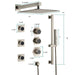 Cascada Barcelona 12" Brushed Nickel Rain Shower Set - Dimensions