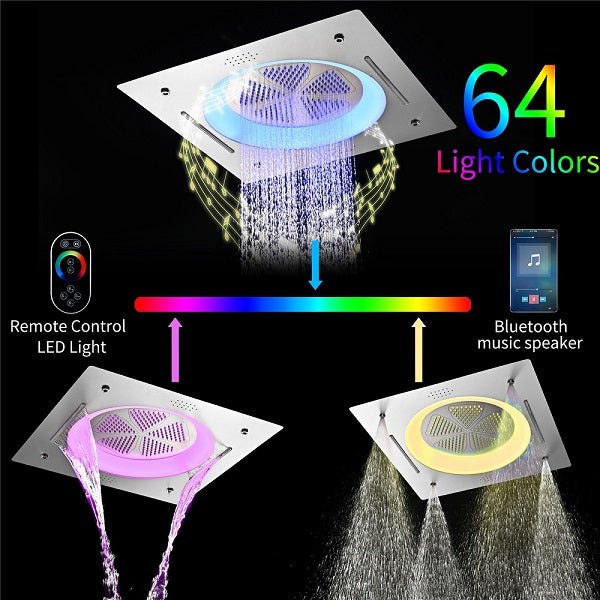 Cascada Bellagio 22" LED Music Dual Rainfall Shower System - View 14