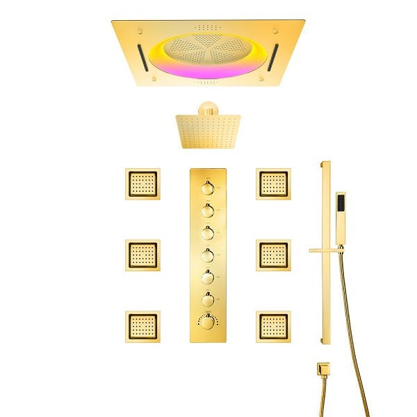Cascada Bellagio 22" LED Music Dual Rainfall Shower System - View 16